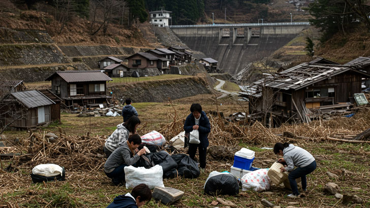 ダム建設や開発に伴う立ち退き者が隠した財産伝説(旧集落跡の周辺)のイメージ画像