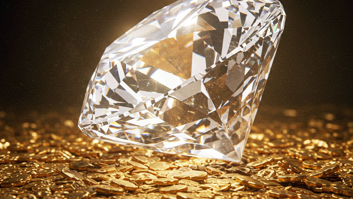 埋蔵金に含まれるとされる巨大ダイヤモンドのイメージ
