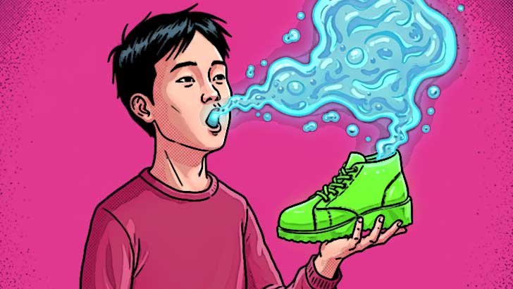 困ったプレゼントをもらった人のイラスト