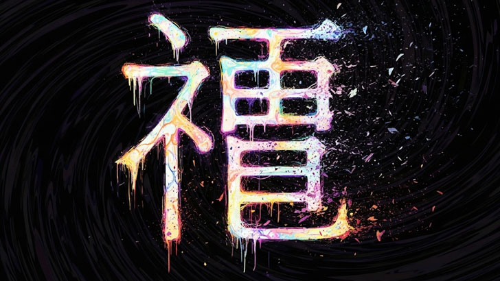 「普通」という漢字をじっと見つめすぎて、文字が溶けたり崩れたりして見える様子。言葉の意味が分からなくなるゲシュタルト崩壊を表現した抽象的なイラスト。